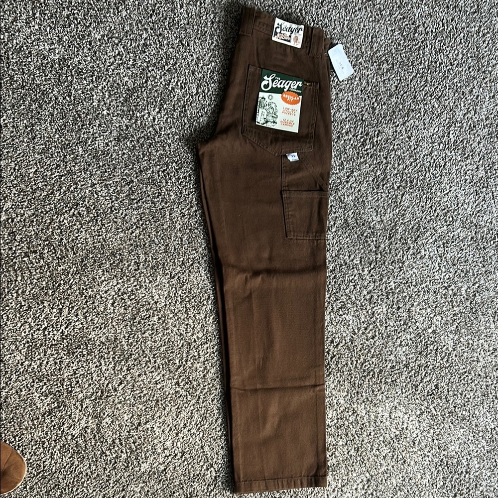Brown Relaxed Jeans with Durable Canvas
